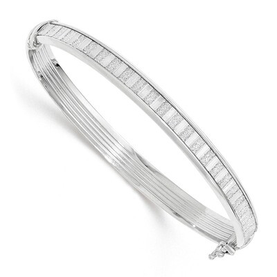 Glitter Hinged Bangle Sterling Silver QB1028