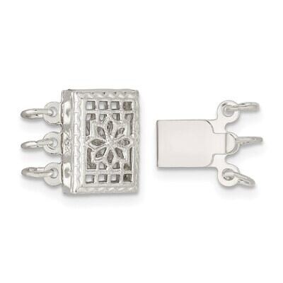 7.4 x 10.5mm 2-Strand Pearl Clasp Sterling Silver SS3562, MPN: SS3562,
