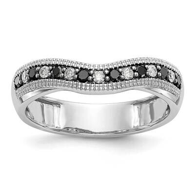 Black &amp; White Diamond Band 14k White Gold RM3447B-BK-022-WAA, MPN: RM3447B-BK-022-WAA,