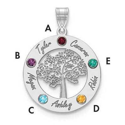 5 Birthstones Name Cutout Circle Charm 10k White Gold with 14k Gold Bezels 10XNA882/5W, MPN: 10XNA8…