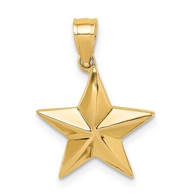 Star Pendant 14k Gold Polished D4583, MPN: D4583, 883957838199