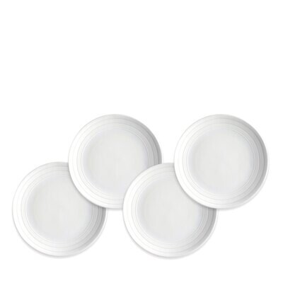 Caskata Cambridge Stripe Canape Plates Set of 4 White CANA-760, MPN: CANA-760, 817325019149
