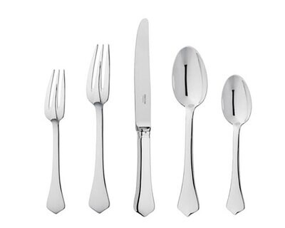 Ercuis Brantome 5 Piece Place Setting with Anti-Tarnish Bag Silver Plated F650150-DF, MPN: F650150-…