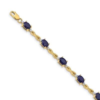 Sapphire Bracelet 14k Gold Diamond BM4488-SA-025-YA, MPN: BM4488-SA-025-YA, 883957476599