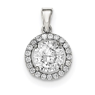 CZ Diamond Pendant Sterling Silver Polished QP4130, MPN: QP4130, 883957777337