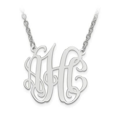 S Laser Polished Circular Shaped Monogram Plate with Chain 10k White Gold 10XNA547W, MPN: 10XNA547W…