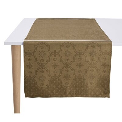 Le Jacquard Francais Runner Armoiries Brown 100% Linen 27095, MPN: 27095, 3660269270957