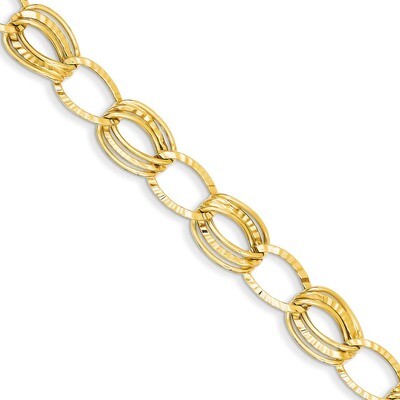 Hollow with Extension Bracelet 7.5 Inch 14k Gold Polished and Textured SF1926-7.5, MPN: SF1926-7.5,…