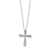 Cz Cross Chain Slide 16 Inch with 2 Inch Extension Necklace Sterling Silver QG5646-16, MPN: QG5646-…