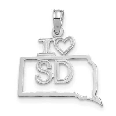 South Dakota State Pendant 14k White Gold Solid D1188W, MPN: D1188W,