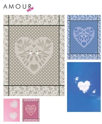 Le Jacquard Francais Amour Blue Tea Towel 24 x 31 Inch 27449 Set of 4, MPN: 27449, 3660269274498