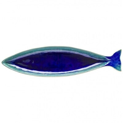 Casafina Dori Atlantic Blue Narrow Fish Shaped Platter DO217-BLU, MPN: DO217-BLU, 840289014189
