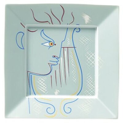 Raynaud Jean Cocteau Square Trinket Tray Green 0662-33-600017, MPN: 0662-33-600017, 3660006743324