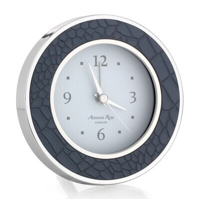 Addison Ross Blue Croc Silver Silent Alarm Clock 4 x 4 InchSilver-plated FR5517, MPN: FR5517, UPC/E…