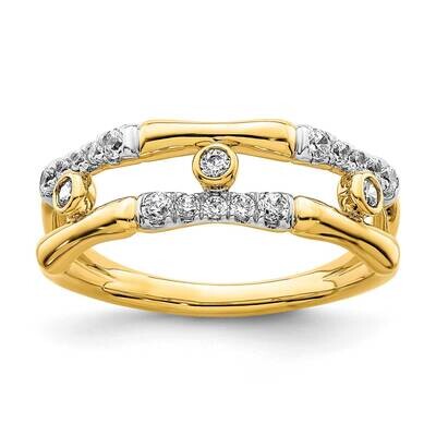 Si1/Si2, G H I, Bezel Cluster Split Band Ring 14k Gold Lab Grown Diamond RM7971-033-YLG, MPN: RM797…