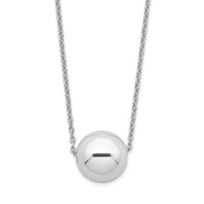 Polished Bead Necklace Sterling Silver Rhodium-plated QG5567-18, MPN: QG5567-18, 883957949956