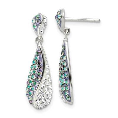 Stellux Crystal &amp; Swarovski Crystal Teardrop Dangle Post Ea Sterling Silver QE15751, MPN: QE15751, …