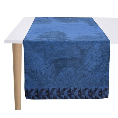Le Jacquard Francais Runner Foret Enchantee Blue 100% Cotton 27140, MPN: 27140, 3660269271404