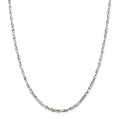30 Inch 2.75mm Loose Rope Chain Sterling Silver QFC44-30, MPN: QFC44-30, 883957833149