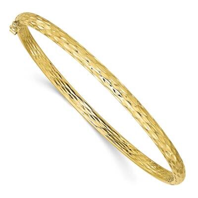 Leslie&#39;s Hinged Bangle 10k Gold Polished Diamond-cut HB-10LF581, MPN: 10LF581, 191101743443