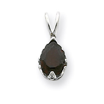 Antiqued Red CZ Pendant Sterling Silver QP268