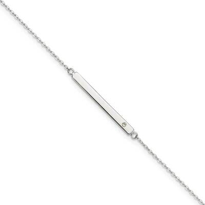 Crystal Bar 9 Inch Plus 1 Inch Extender Anklet Sterling Silver Polished QG5770-9, MPN: QG5770-9, 19…