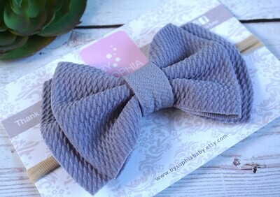 Gray Bow baby headband Set fall Baby Nylon Headband Small Bows Baby Bows Newborn headbands Nylon He…