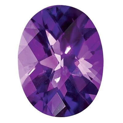 Amethyst 14X10mm Oval Checkerboard AAA Quality Gemstone AM-1410-OVX-AAA, MPN: AM-1410-OVX-AAA,