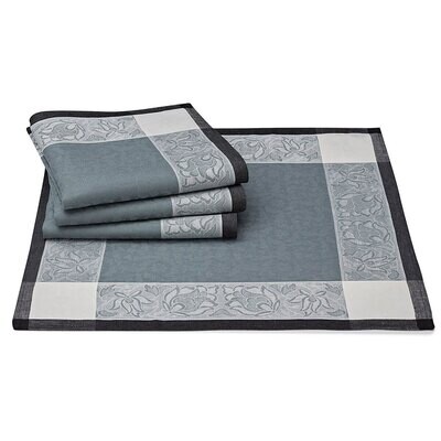 Le Jacquard Napkin Ottomane Slate 58 x 58 100% Linen 26542 Set of 4, MPN: 26542, 3660269265427