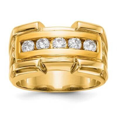 14K All Yellow Gold Si1/Si2, G H I, Men&#39;s Band Lab Grown Diamond RM3485B-064-10YLG, MPN: RM3485B-06…