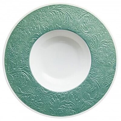 Raynaud Italian Renaissance Deep Plate With Engraved Rim Turquoise 0821-46-250027, MPN: 0821-46-250…