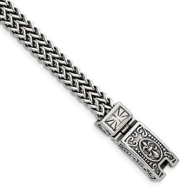 Polished 2-Strfranco Link 8.5 Inch Bracelet Stainless Steel Antiqued SRB2766-8.5, MPN: SRB2766-8.5,…