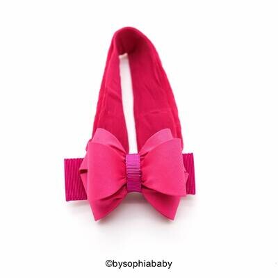 Hot Pink Bow Headband Pink Baby Headband Baby Pink Bow Headband Newborn Headband Baby Headband Nylo…