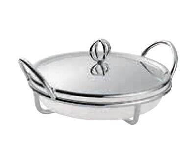 Ercuis Latitude Round Gratin Dish With Cover 12.375 x 10.625 Inch Silver Plated F542494-11, MPN: F5…