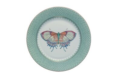 Mottahedeh Green Lace Dessert with Butterfly Deco S1552A, MPN: S1552A,