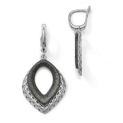 Polished-Textured Rhodium-plated Earrings Sterling Silver QLE1001