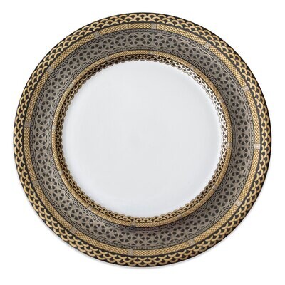 Caskata Hawthorne Onyx Rimmed Charger Gold Blue Platinum BOPL-114, MPN: BOPL-114, 817325017190