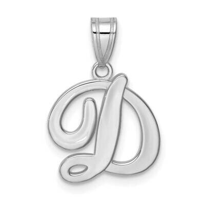 Script Letter D Initial Pendant 14k White Gold YC993WD, MPN: YC993WD, 196904072479