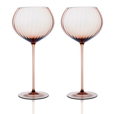 Caskata Quinn Optic Red Wine Glasses Set of 2 Amber GL-ORWIN-200, MPN: GL-ORWIN-200, 817325011099