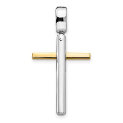 Leslie&#39;s Polished Cross Pendant 14k Two-tone Gold HB-LF1162, MPN: LF1162, 196904089224