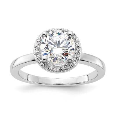 Sterling Silver Rhodium-plated Diamonore Circle Halo Ring RLS6621/DAWT-SSA-7