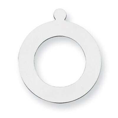 Round with Hole with Eyelet Stamping Sterling Silver Rhodium-plated SS1076, MPN: SS1076,