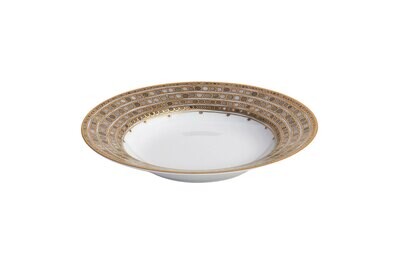 Robert Haviland Syracuse Taupe Rim Soup Plate 9 Inch HP61232, MPN: HP61232,