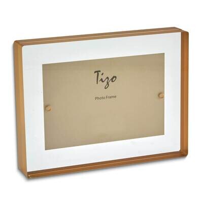 Lucite Gold-tone Border 5 x 7 Inch Photo Picture Frame GM26028, MPN: GM26028,