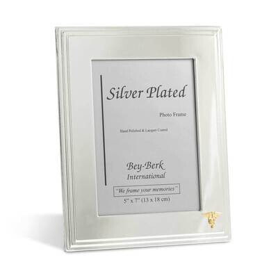Silver-plated 5 x 7 Inch Picture Picture Frame with Nursing Emblem and Easel Back GM21472, MPN: GM2…