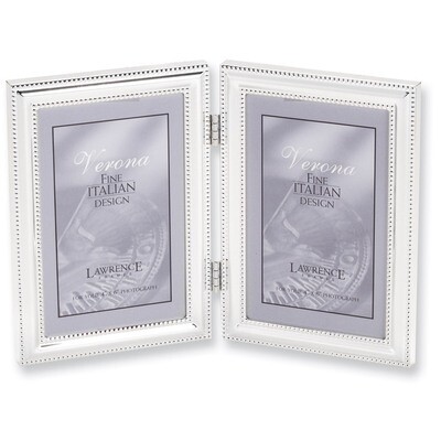 Silver-plated Beaded Double 5 x 7 Inch Picture Frame GP5951, MPN: GP5951, 751148052672