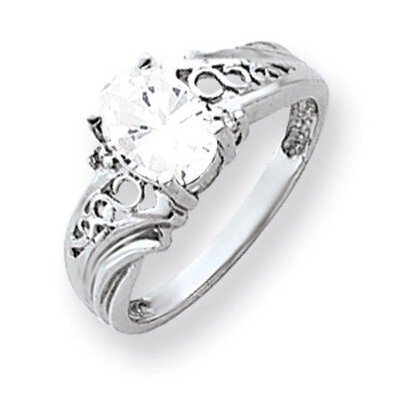 Cubic Zirconia Diamond Ring 14k white Gold 8x6mm Oval Y4684CZ/A, MPN: Y4684CZ/A, 883957592954