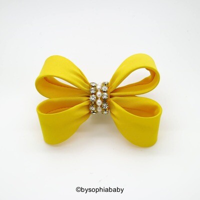 Baby Hair Clip Yellow Bow Hair Clip Yellow Hair Clip Toddler Yellow Hair Clip Girls Bow Hair Clip B…