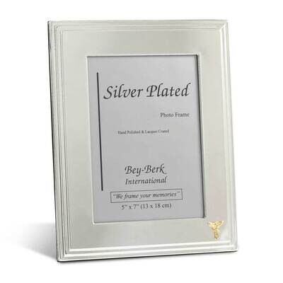 Silver-plated 5 x 7 Inch Picture Picture Frame with Chiropractor Emblem and Easel Back GM21468, MPN…