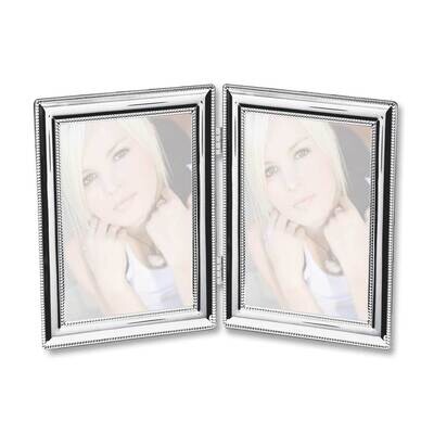 Beaded Edge 4X6 Double Photo Picture Frame Silver-plated GM3084, MPN: GM3084, 820036009118